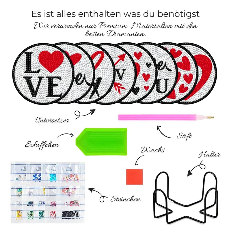 5D Diamond Painting Untersetzer Love