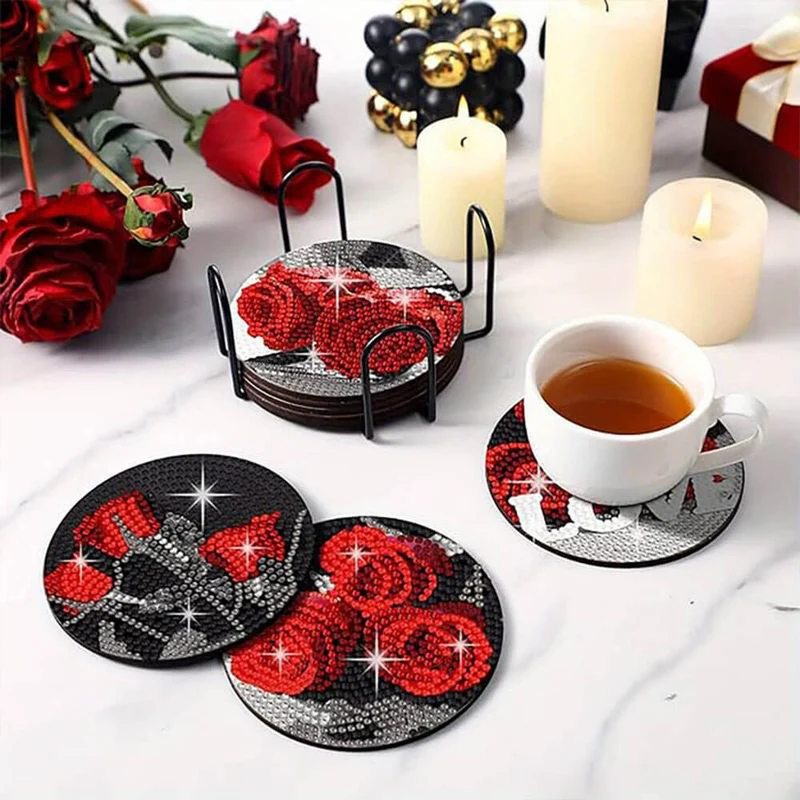 5D Diamond Painting Untersetzer Rosen