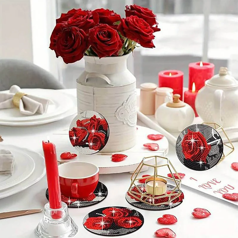 5D Diamond Painting Untersetzer Rosen