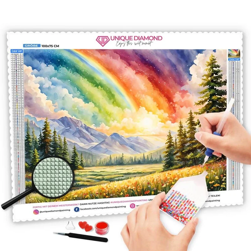 5D Diamond Painting – Rainbow Landscape
