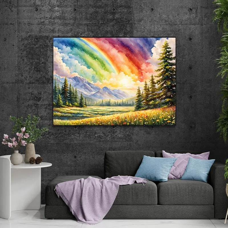 5D Diamond Painting – Rainbow Landscape