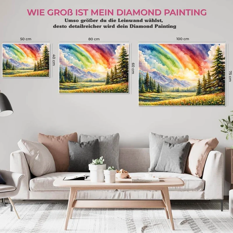 5D Diamond Painting – Rainbow Landscape