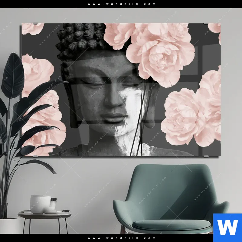 Acrylglasbild | Buddha - Blüten der Stille | Querformat