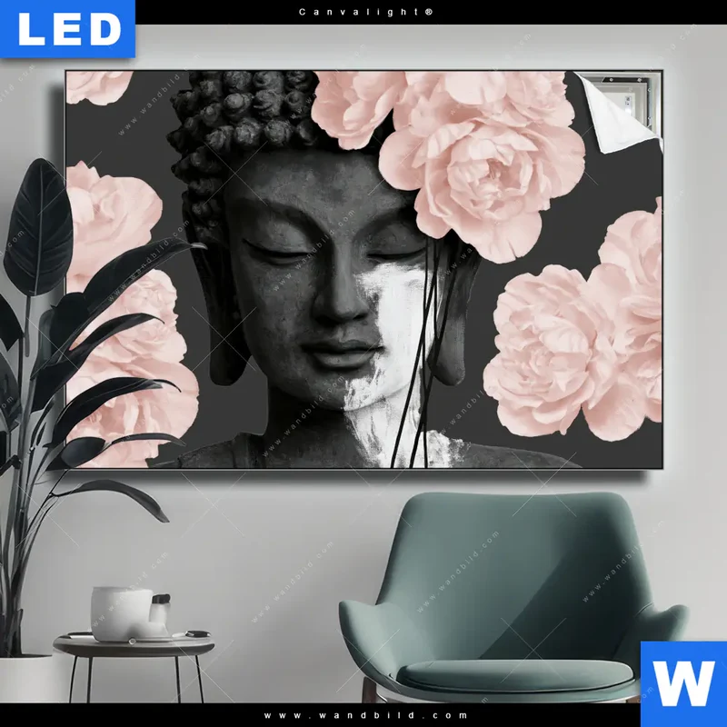 Canvalight® Leuchtbild | Buddha - Blüten der Stille | Querformat