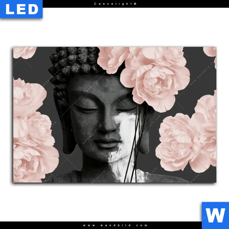 Canvalight® Leuchtbild | Buddha - Blüten der Stille | Querformat