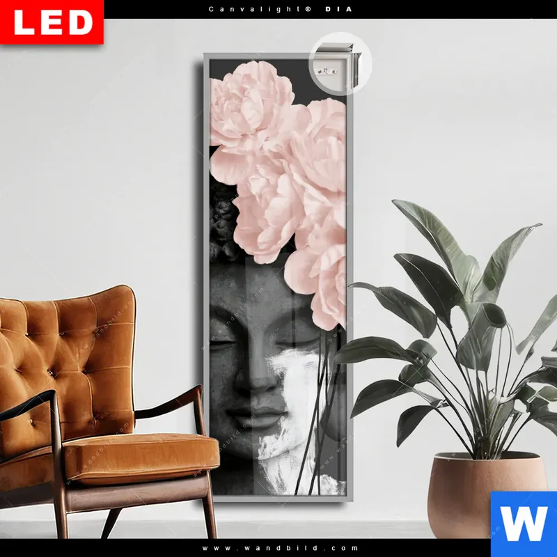 Leuchtbild Acrylglas Canvalight® DIA | Buddha - Blüten der Stille | Schmal