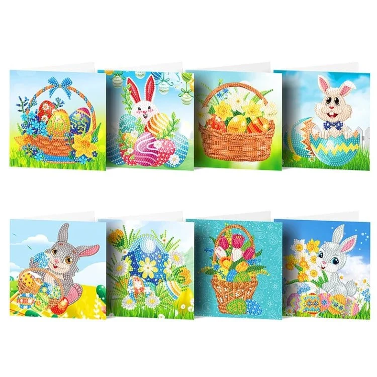 Frohe Ostern Diamond Painting Karten (8x) – Osterkarten DIY Set