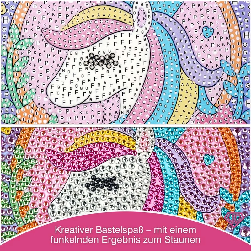 5D Diamond Painting Einhorn-Königin Celestina mit Strasssteinchen