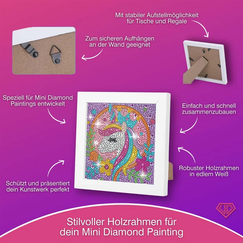 5D Diamond Painting Einhorn-Königin Celestina mit Strasssteinchen