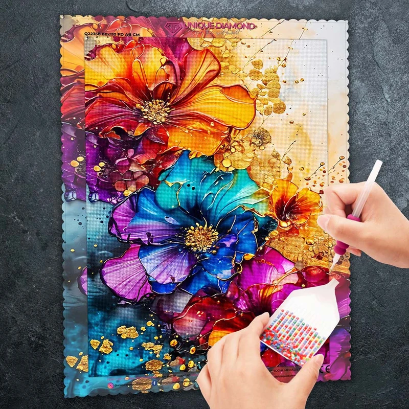 5D Diamond Painting – Colourful Flowers