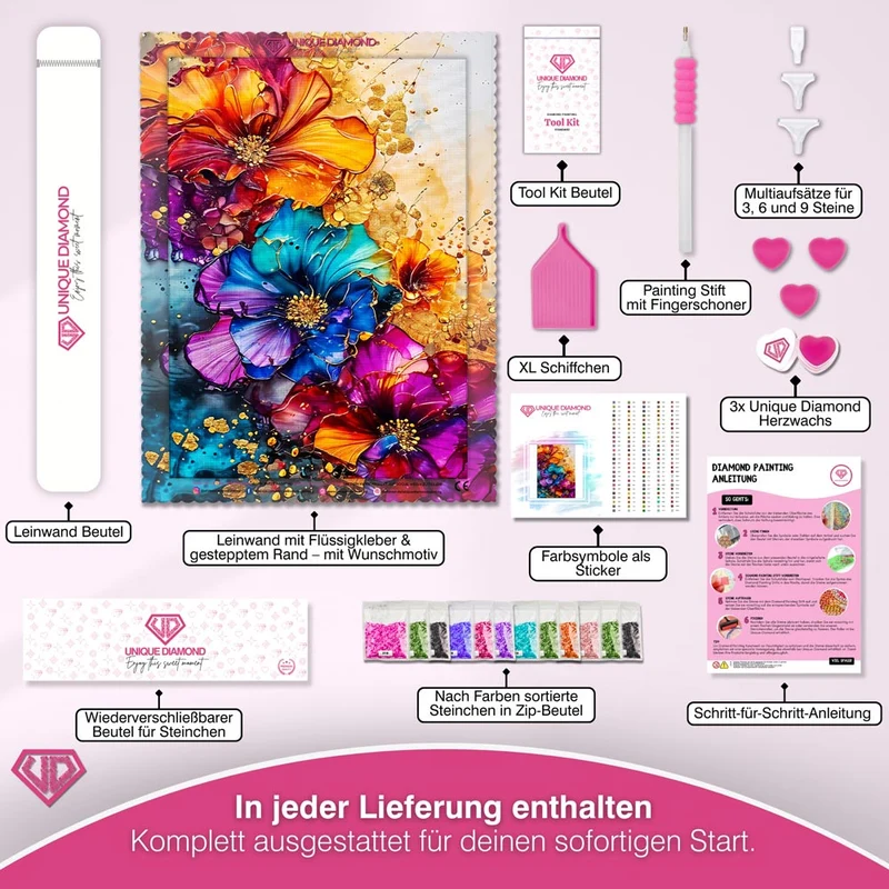 5D Diamond Painting – Colourful Flowers