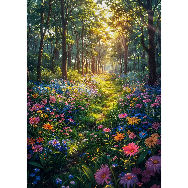 5D Diamond Painting – Flowers Forest Path