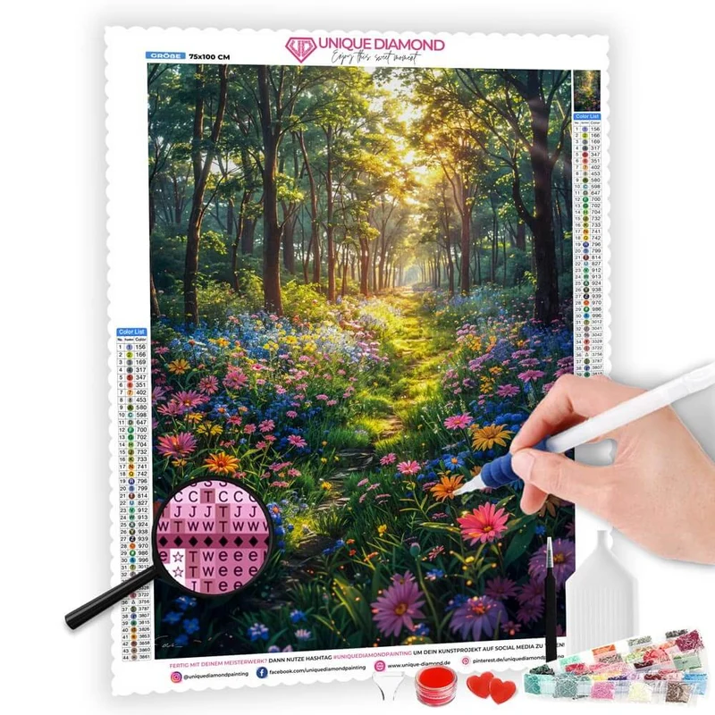 5D Diamond Painting – Flowers Forest Path