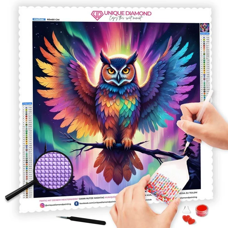 5D Diamond Painting – Aurora Owl