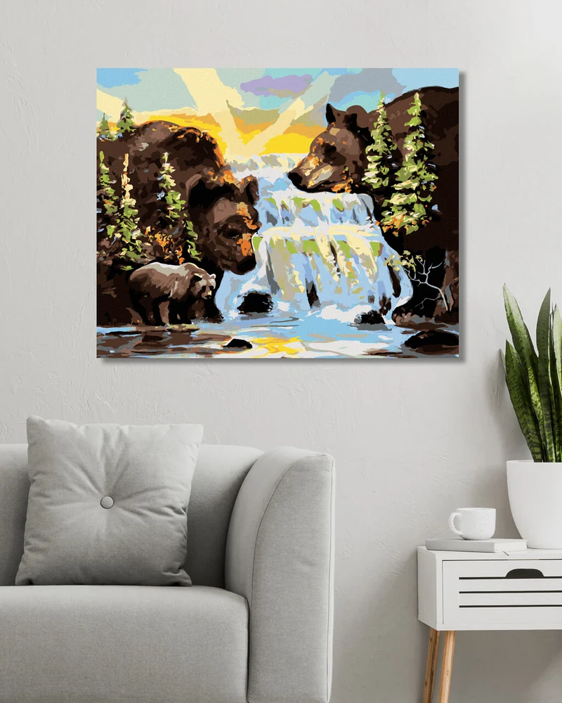 Diamond painting - BÄR UND WASSERFALL (D. RUSTY RUST)