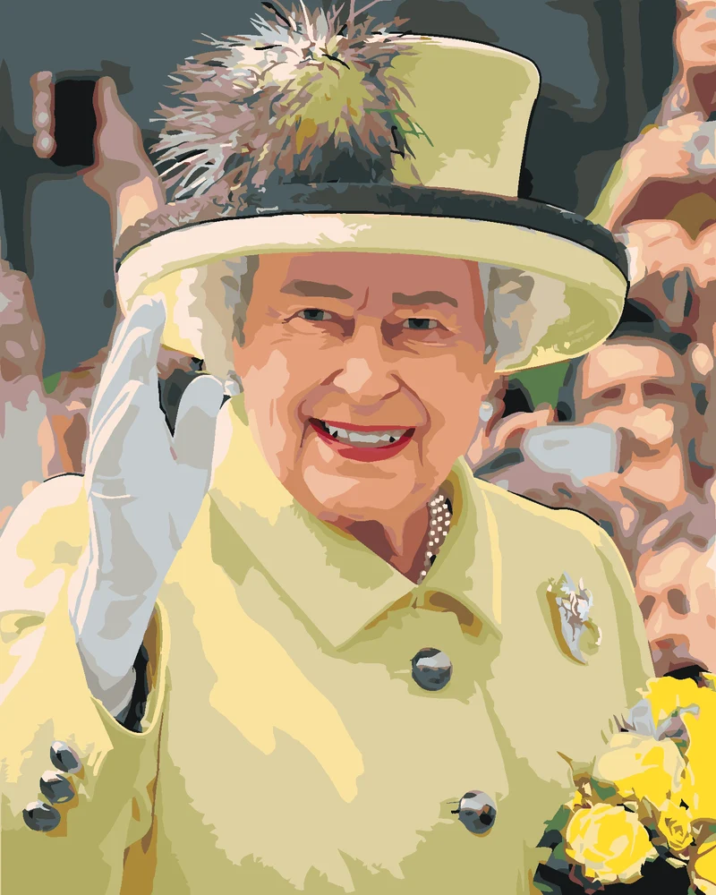 Diamond painting - WINKENDE KÖNIGIN ELIZABETH II.