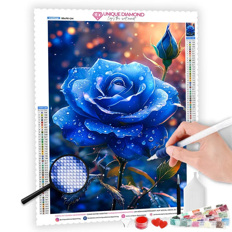 5D Diamond Painting – Blaue Rose