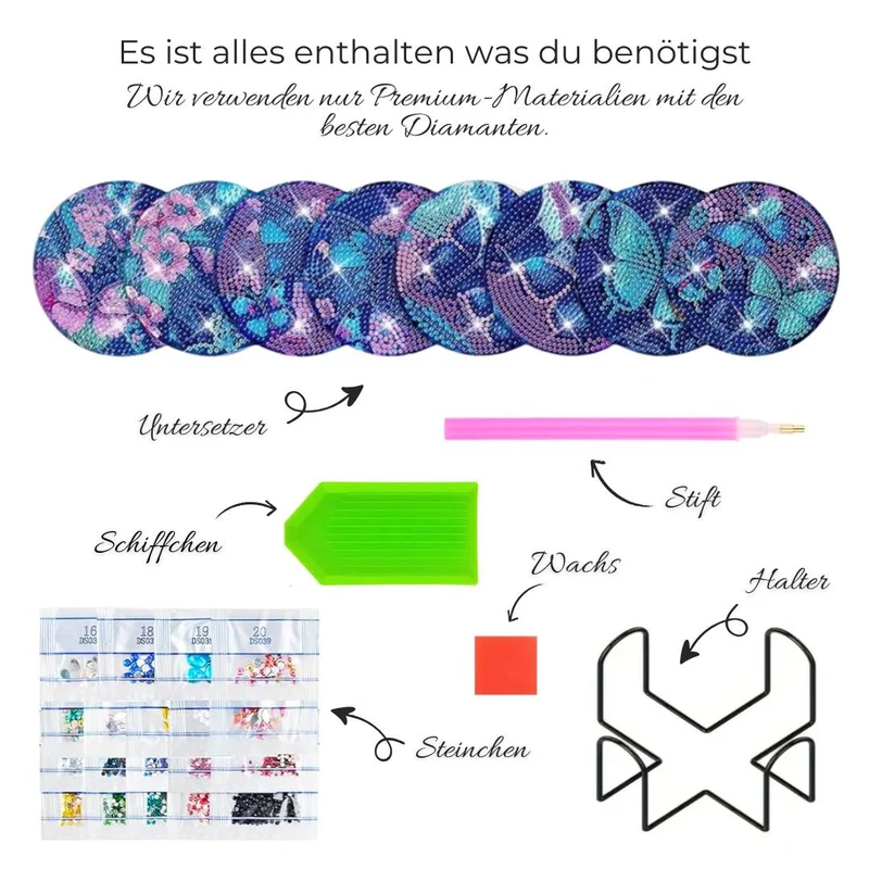 Diamond Painting Untersetzer Schmetterlinge