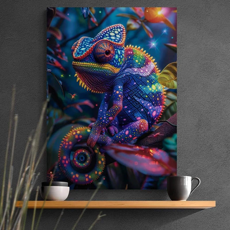 5D Diamond Painting – Rainbow Chameleon Delight