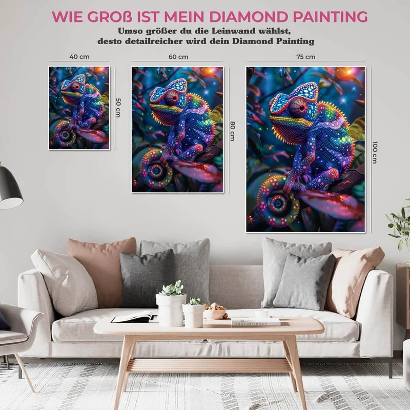 5D Diamond Painting – Rainbow Chameleon Delight