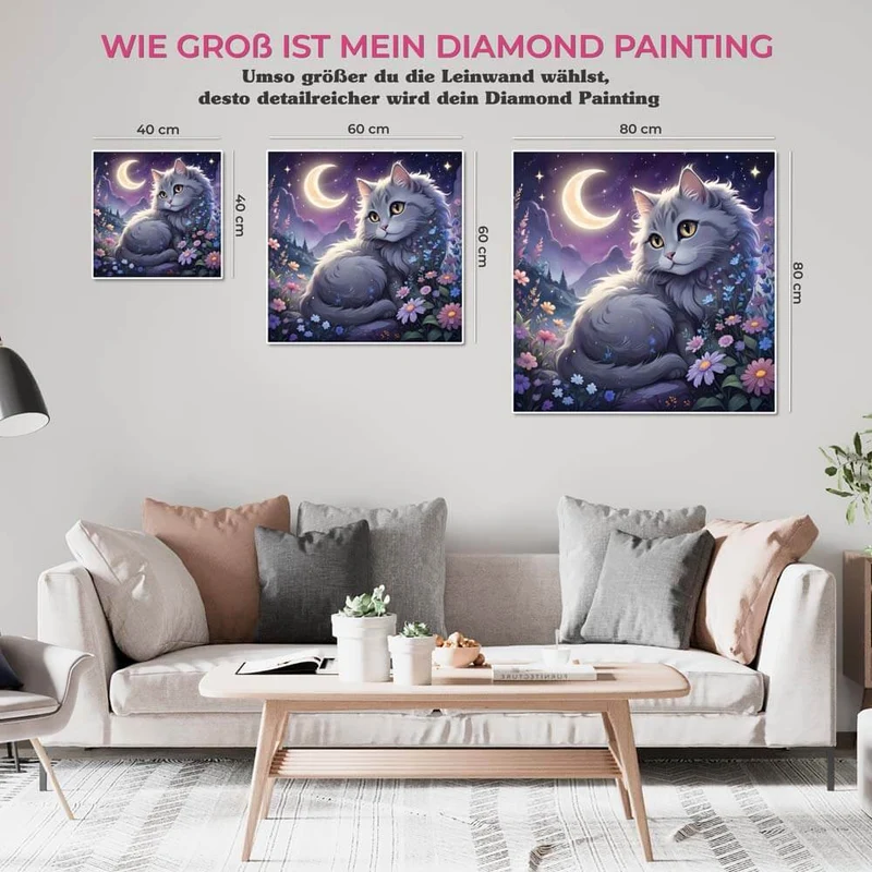5D Diamond Painting – Moonlit Feline Fantasy