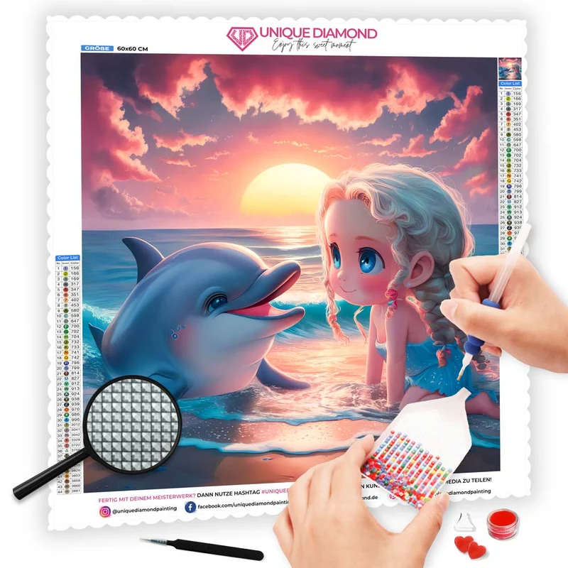 5D Diamond Painting – Child With Dolphin
