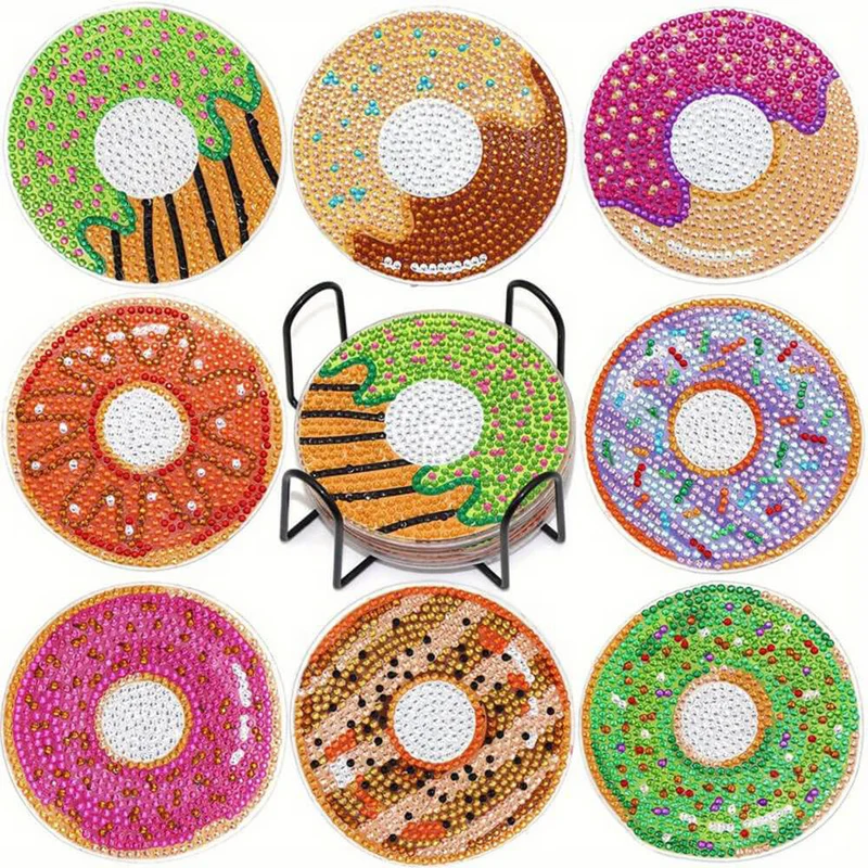 5D Diamond Painting Untersetzer Donuts