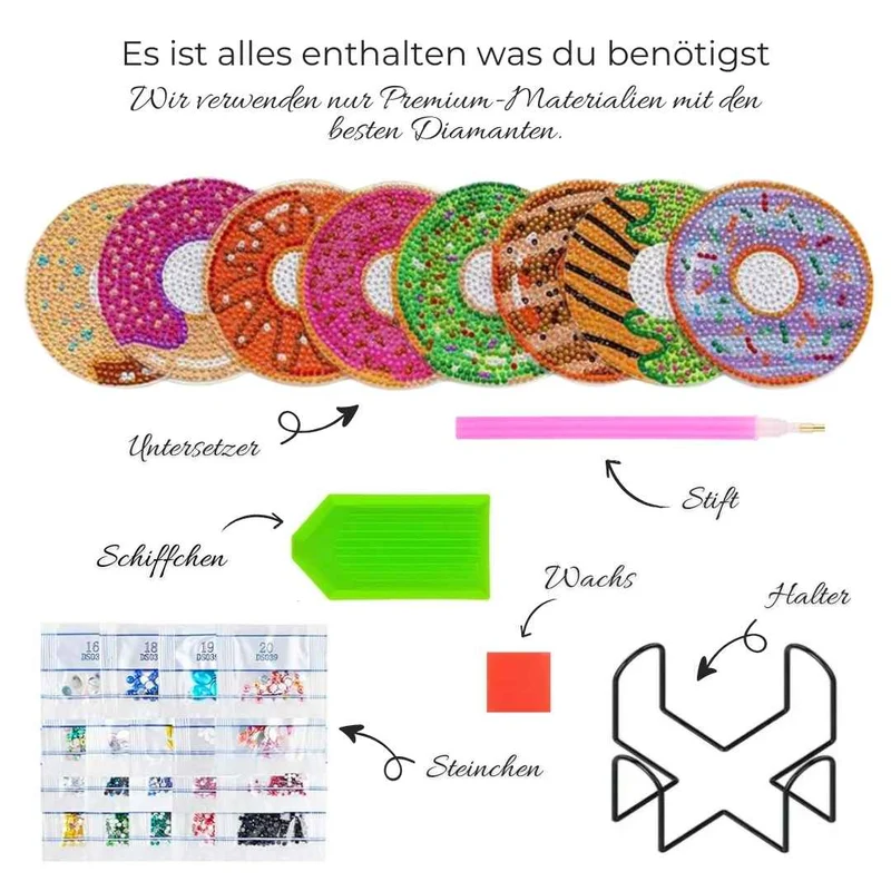 5D Diamond Painting Untersetzer Donuts