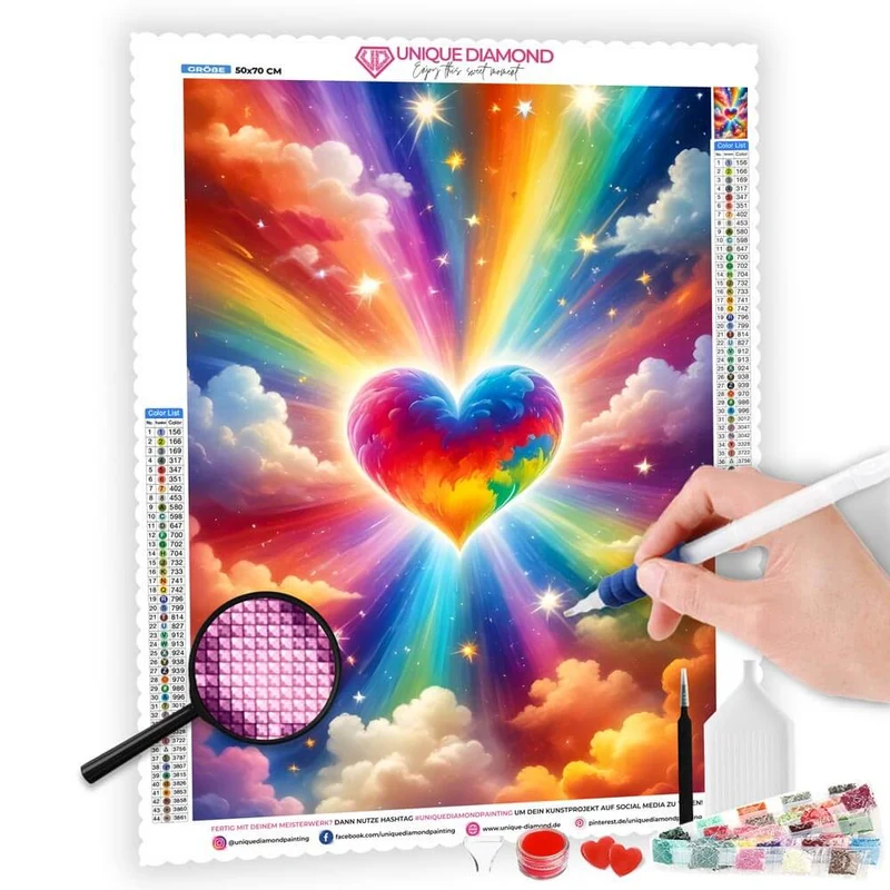 5D Diamond Painting – Herzwolke