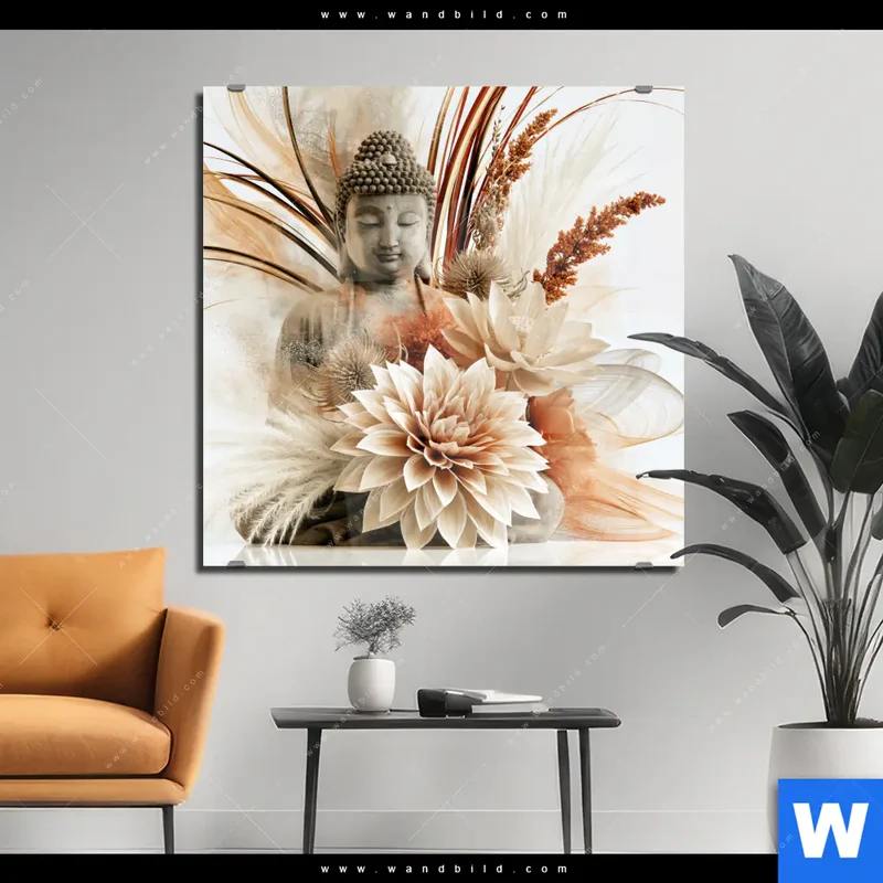Acrylglasbild | Buddha – Harmonie der Natur | Quadrat
