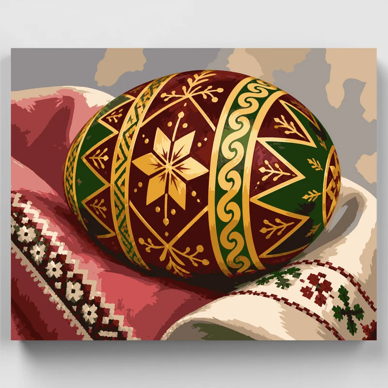 Ukrainian Pysanka Egg - Paint by Numbers Kit