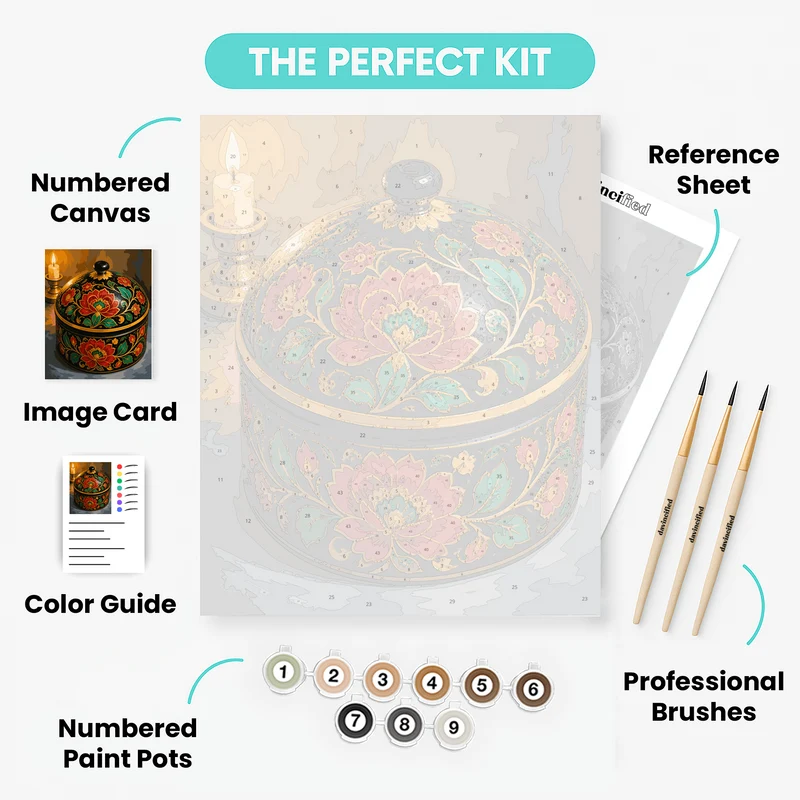 Kashmiri Lacquer Box - Paint by Numbers Kit