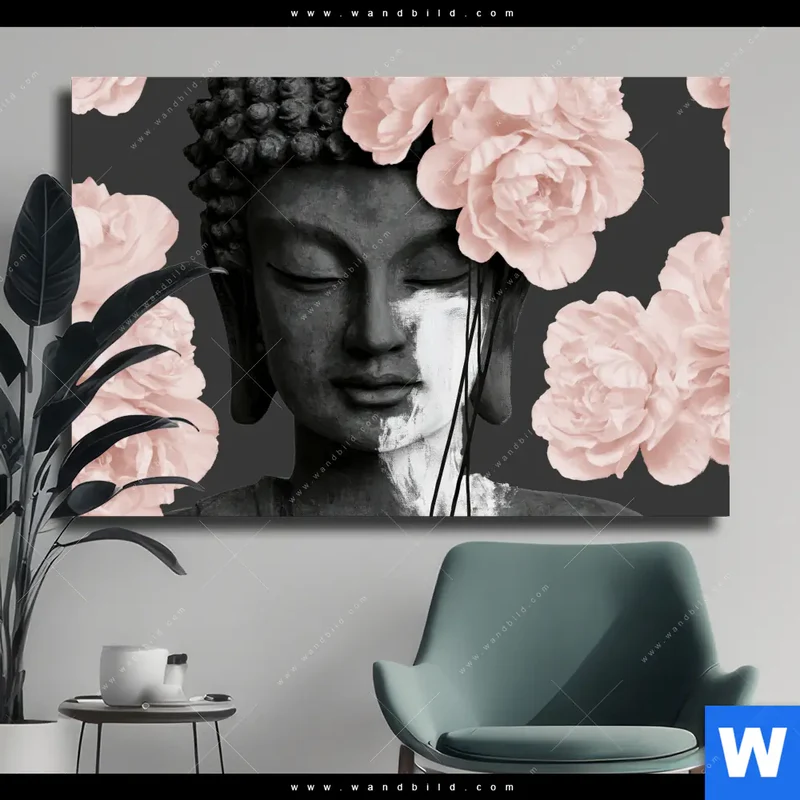 Leinwandbild | Buddha - Blüten der Stille | Querformat