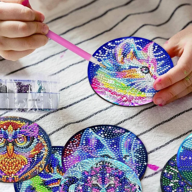 5D Diamond Painting Untersetzer Tiere