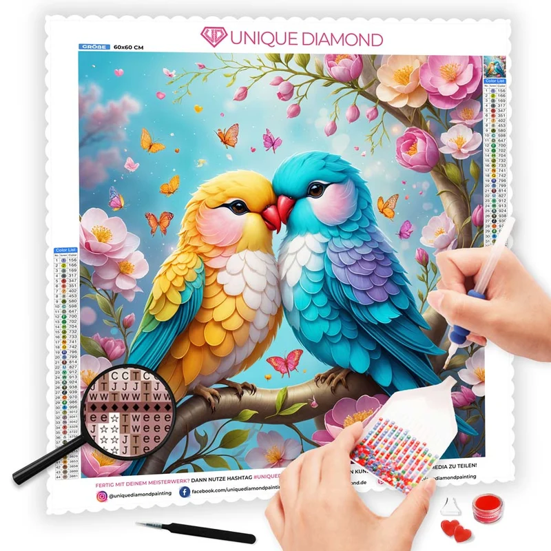5D Diamond Painting – Love Parrot