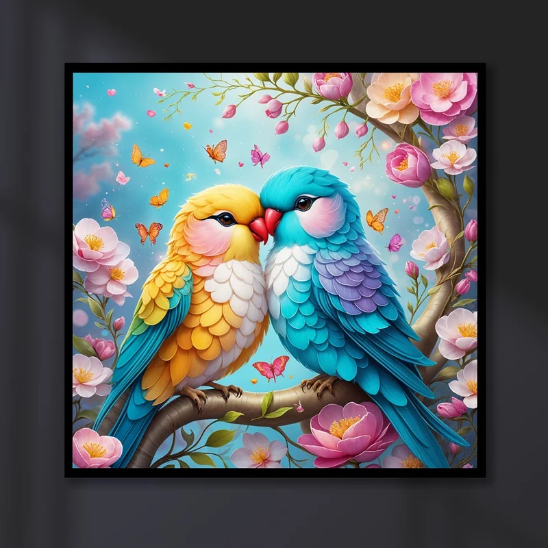 5D Diamond Painting – Love Parrot