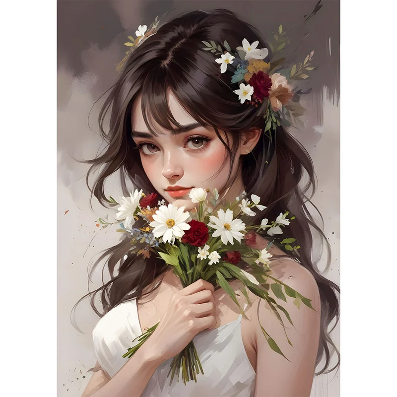 5D Diamond Painting – Beauty With A Bouquet