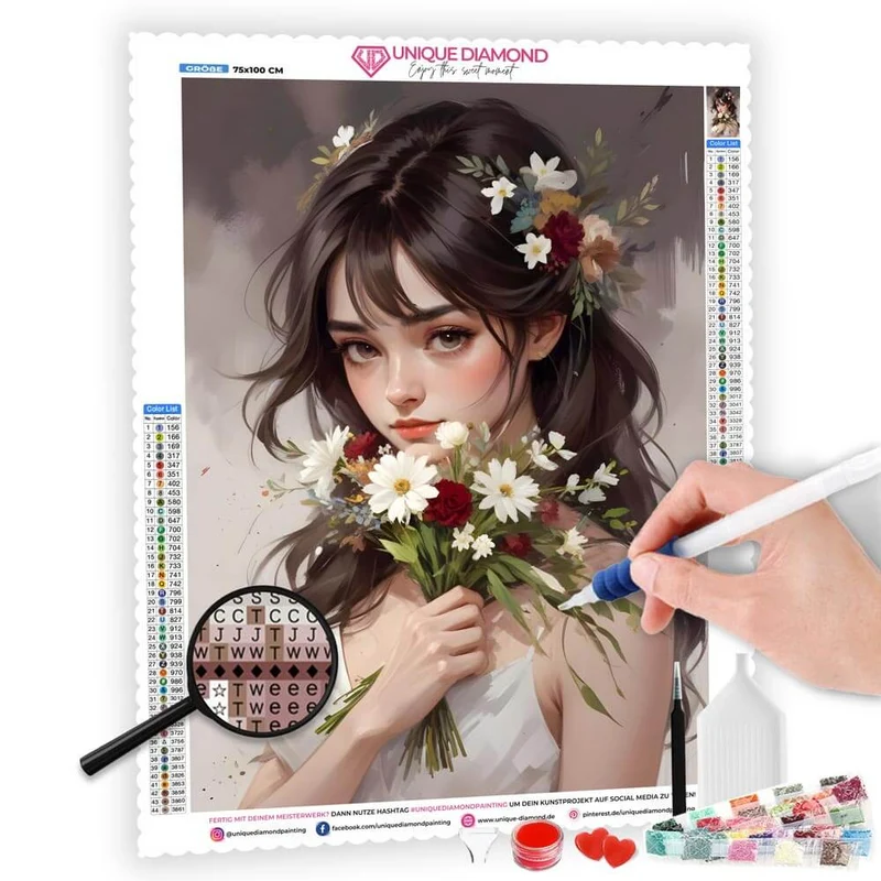 5D Diamond Painting – Beauty With A Bouquet