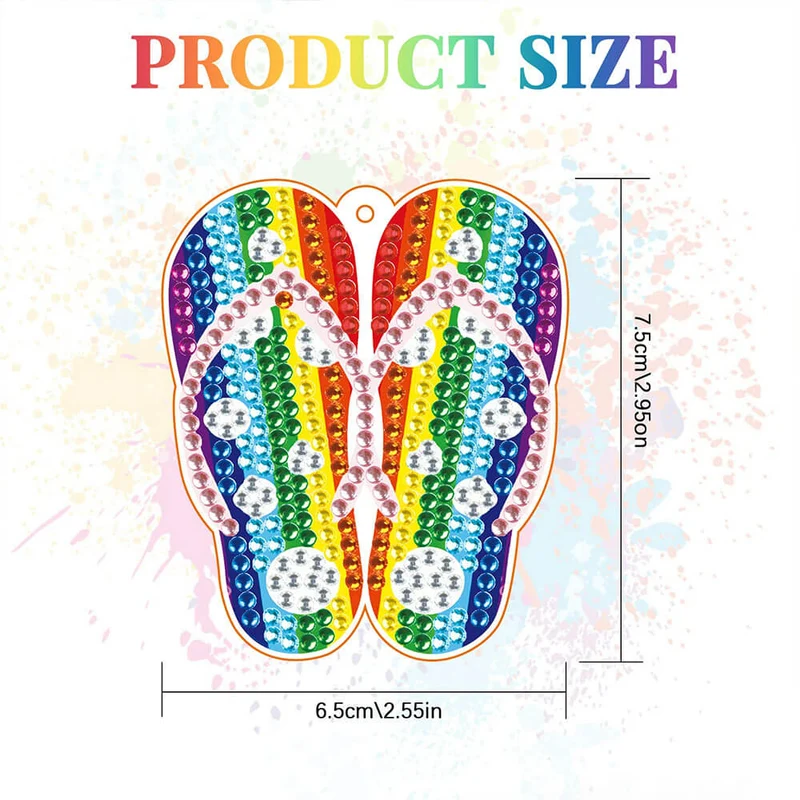 5D Diamond Painting Schlüsselanhänger Flip Flops 12 Stück