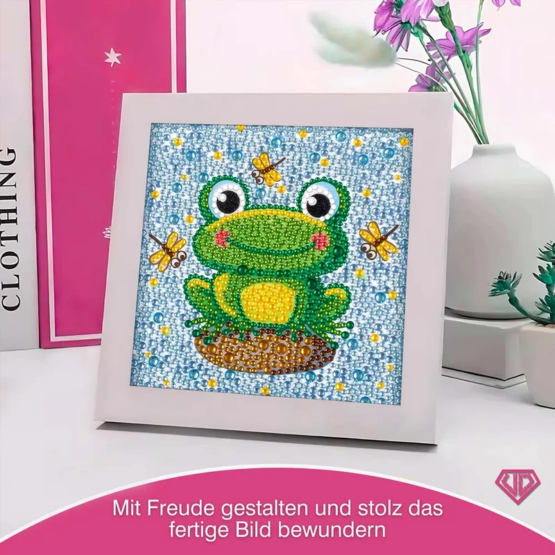 5D Diamond Painting Fridolin der Froschkönig mit Strasssteinchen