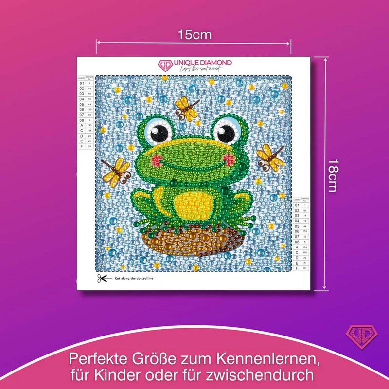 5D Diamond Painting Fridolin der Froschkönig mit Strasssteinchen