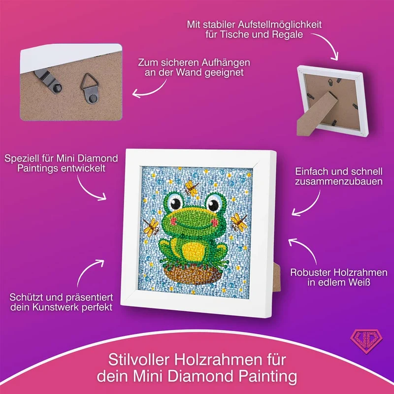 5D Diamond Painting Fridolin der Froschkönig mit Strasssteinchen