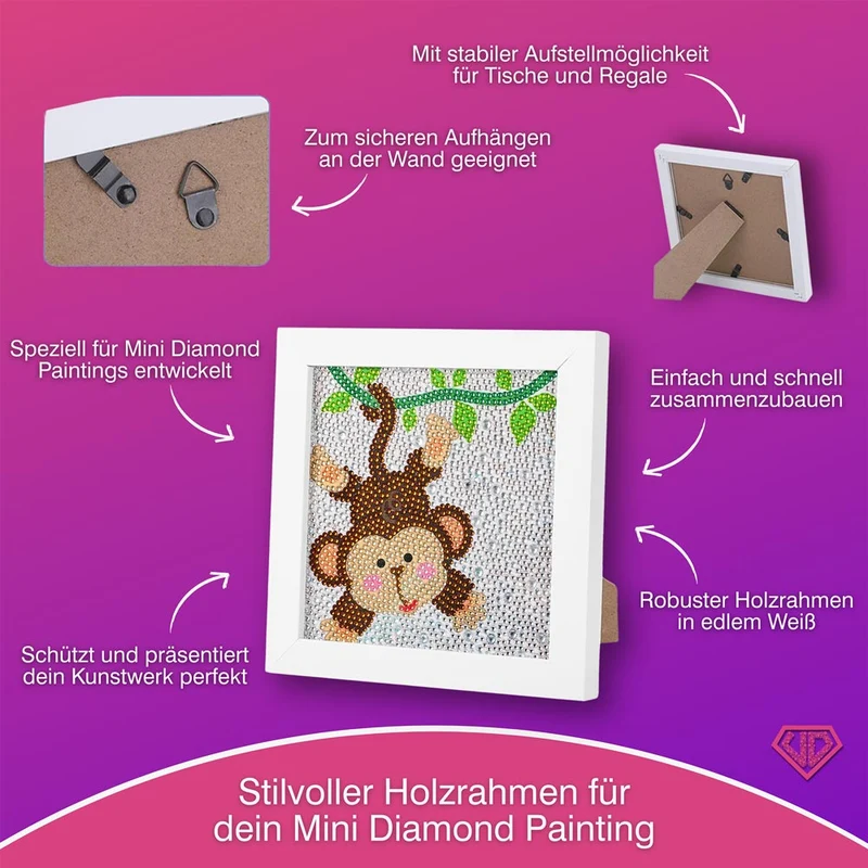 5D Diamond Painting Dschungelspaß mit Chico mit Strasssteinchen