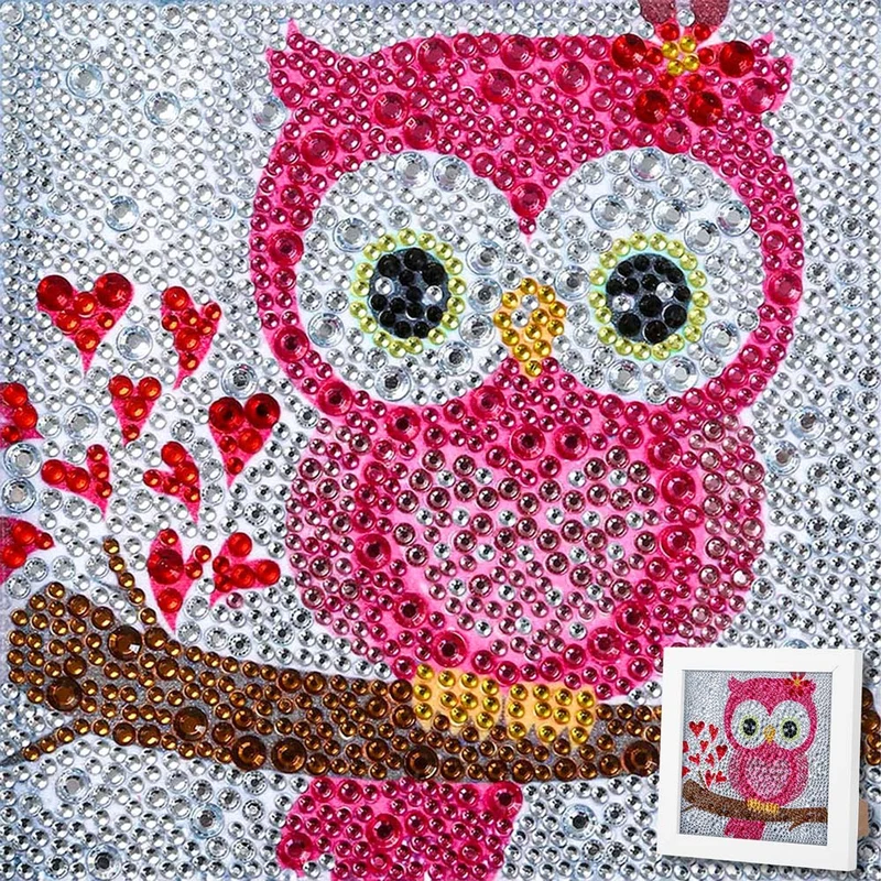 5D Diamond Painting Herzenseule Liora mit Strasssteinchen
