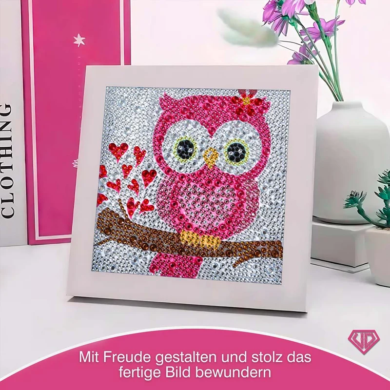 5D Diamond Painting Herzenseule Liora mit Strasssteinchen