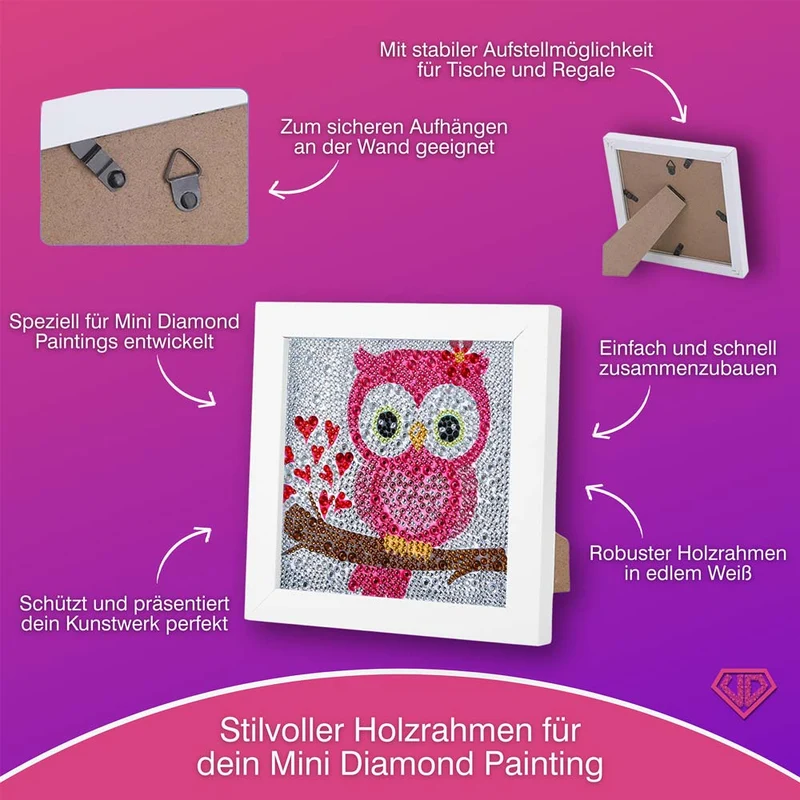 5D Diamond Painting Herzenseule Liora mit Strasssteinchen