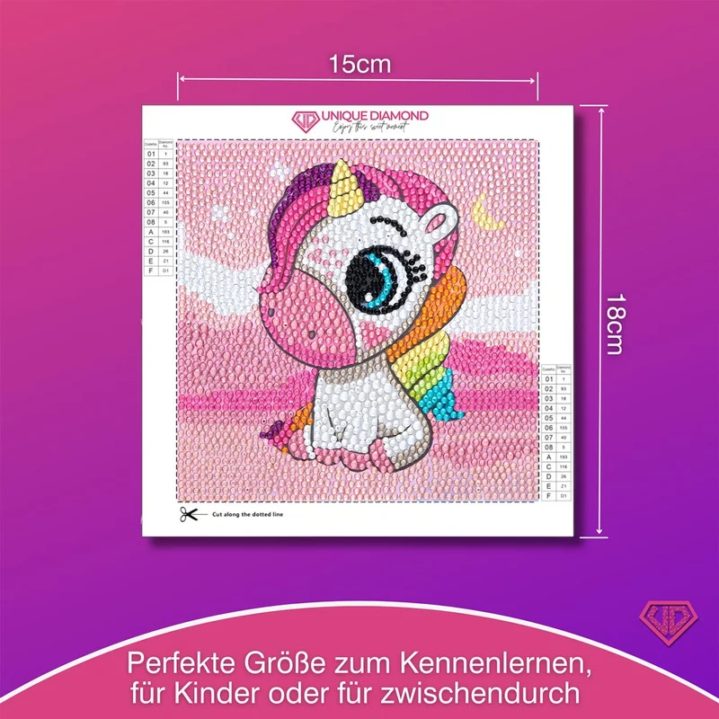 5D Diamond Painting Traum-Einhorn Milu mit Strasssteinchen