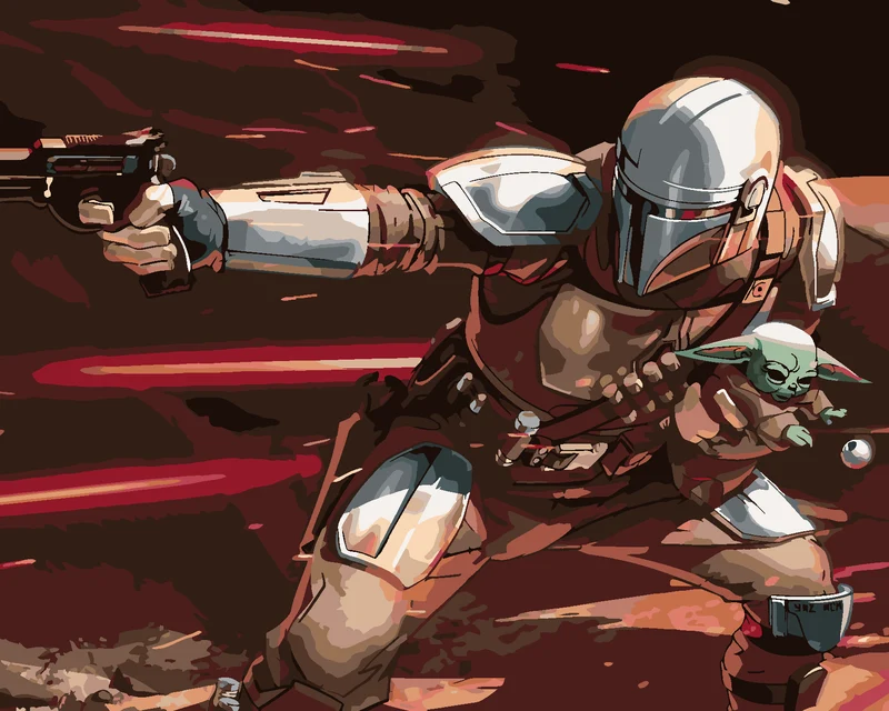 Diamond painting - MANDALORIAN UND BABY YODA