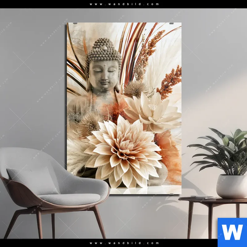 Acrylglasbild | Buddha – Harmonie der Natur | Hochformat