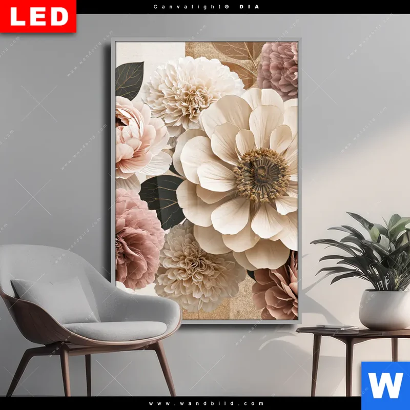 Wechselmotiv Acrylglas Canvalight® DIA | Rosé Garden | Hochformat